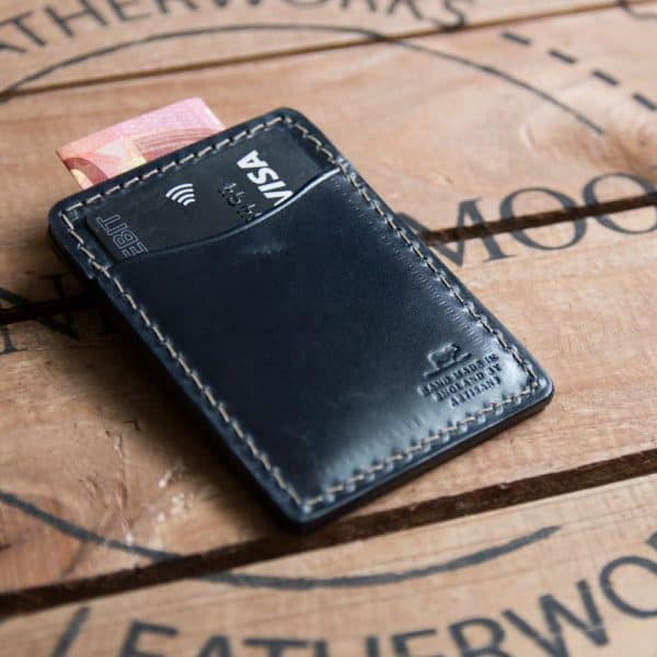 Tillerman Card Holder - Navy Bridle Leather Edition