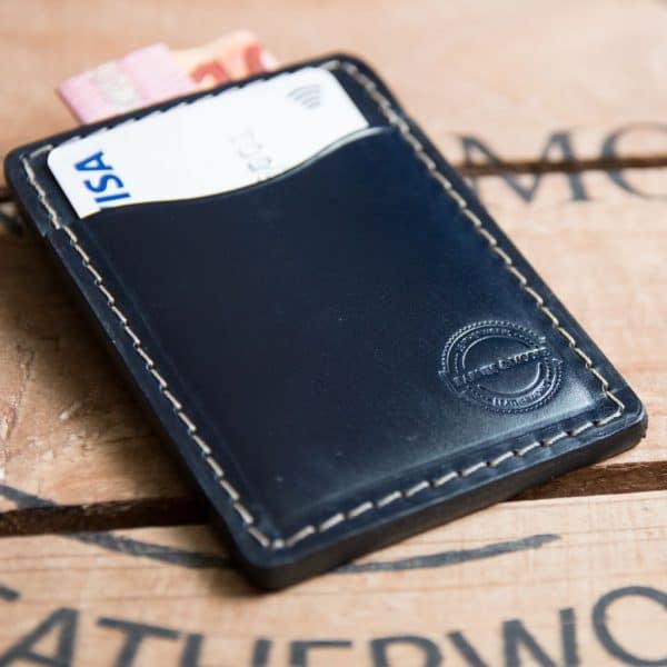 Tillerman Card Holder - Navy Bridle Leather Edition