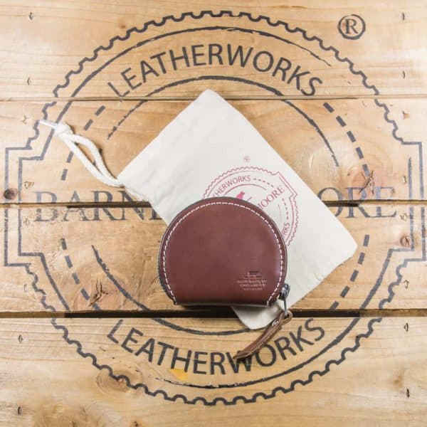 Merchant Zipper Coin Purse Coffee Saddle Hide