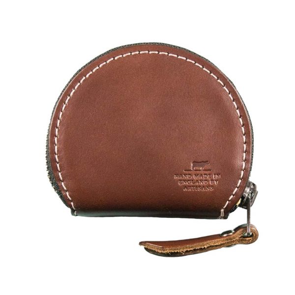 Merchant Zipper Coin Purse Coffee Saddle Hide