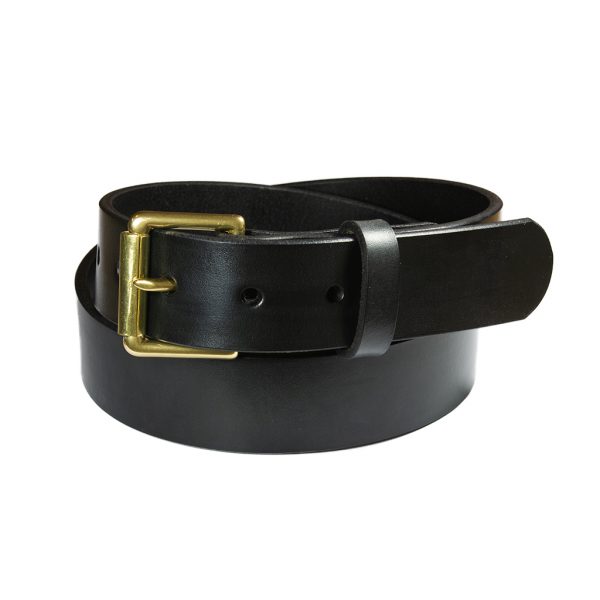 Roller Leather Belt in black leather by Barnes and Moore