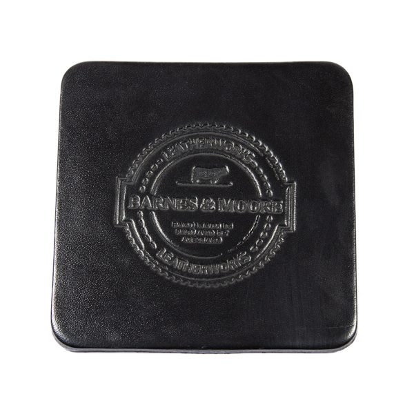 Coaster Set - Black Harness Leather