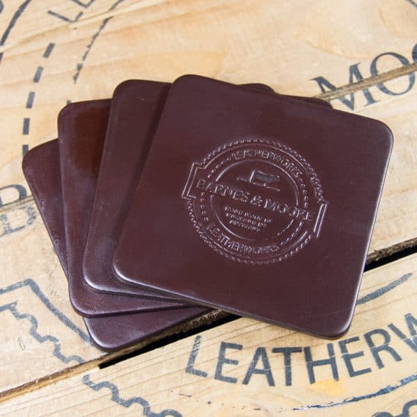 Coaster Set - Deep Honey Harness Leather