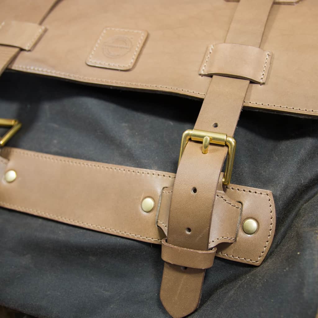 Leather Despatch Messenger Bag in olive Barnes and Moore