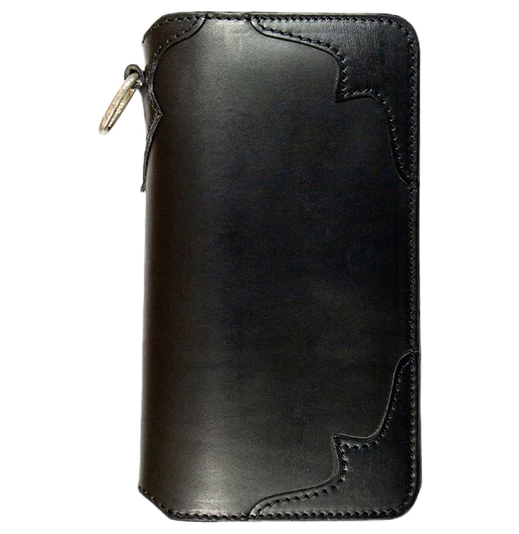 Buy men's black zippered wallet with natural Iranian leather.