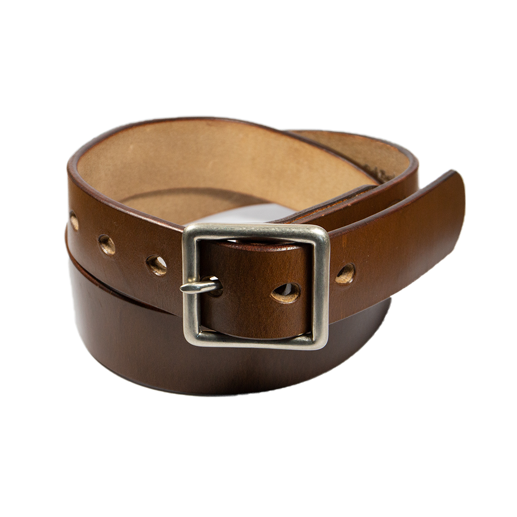 Bosun Leather Belt in oak bark conker from Barnes and Moore