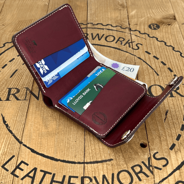 Sportsman Mid Wallet: Silver Series - Dark Cherry