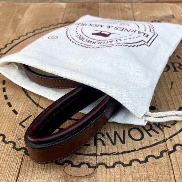 Oak bark leather dog lead: Conker/Oxblood